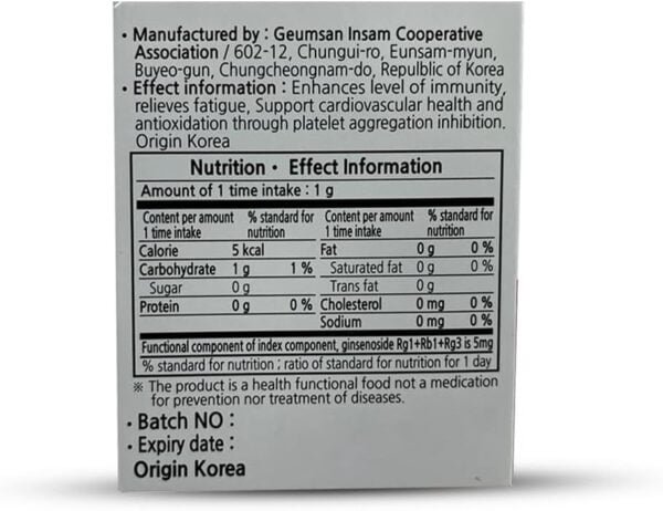Korean Ginseng Samjiwon Pure Extract Gold Nutrition